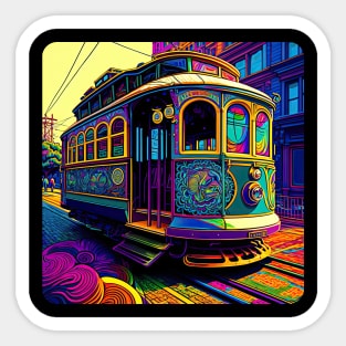 San Francisco Cable Car v1 square (no text) Sticker